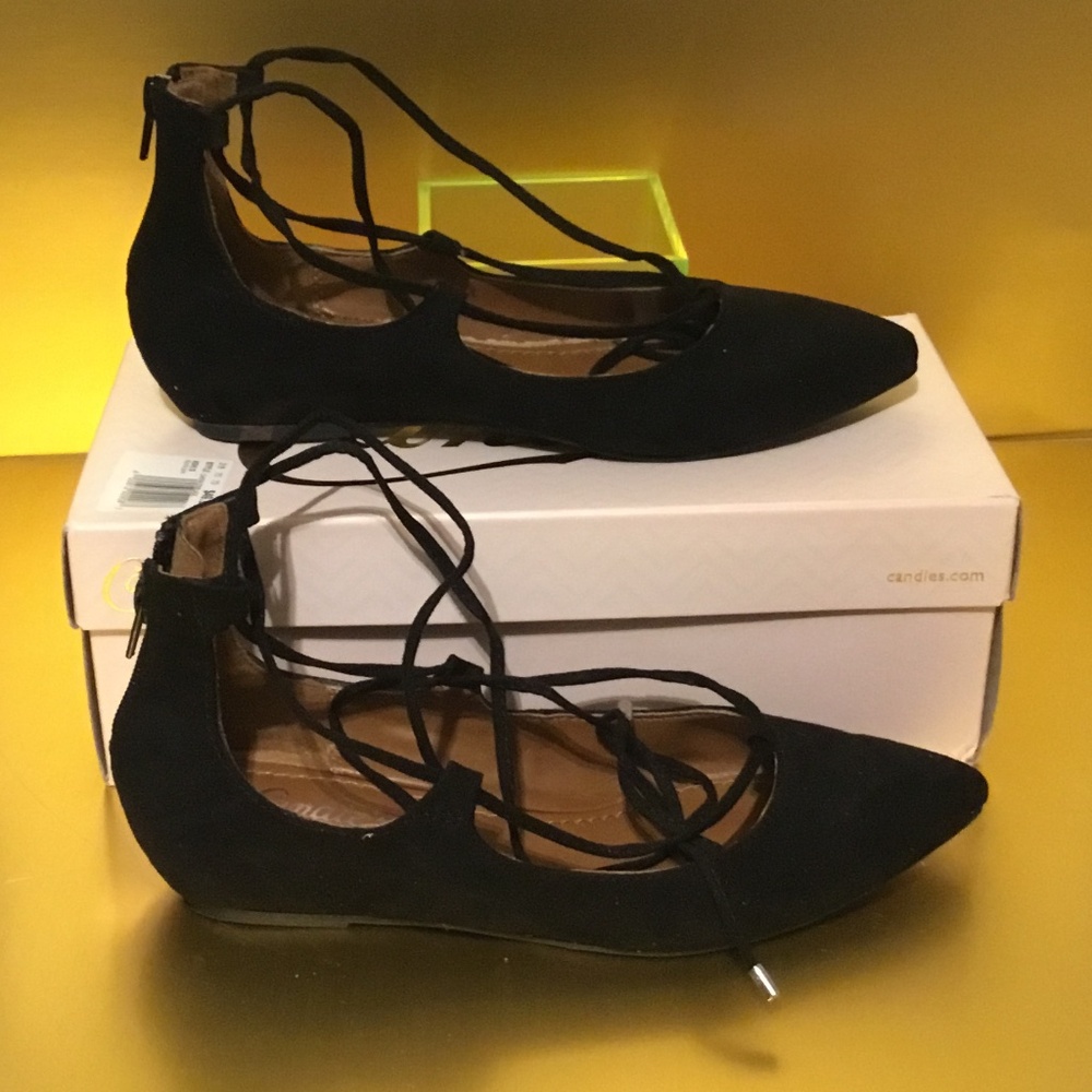 Candies Lace up black dress shoe Size 8.5